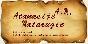 Atanasije Matarugić vizit kartica